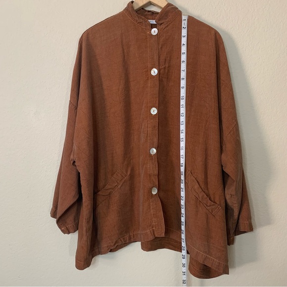 Bryn Walker Danuta Jacket Size Large 100% Tencel Lagenlook Mandarín Collar READ - Picture 4 of 13